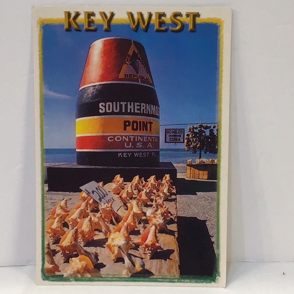 Vintage Southernmost Point Key West FL postcard